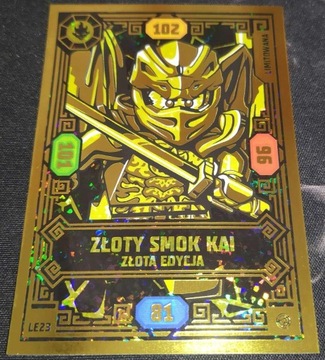 LEGO Karta Ninjago LE23 S8 ZŁOTY SMOK KAI (ZŁOTA)