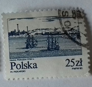 Znaczek pocztowy STATKI żaglowce Wisła Polska 1982