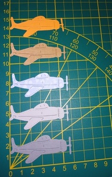 Papierowe scrapki -  zestaw 5 samolotów