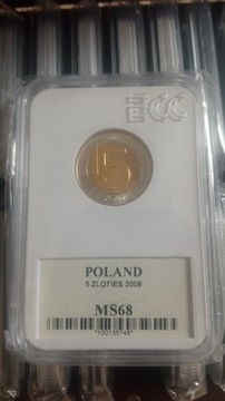 5 zł 2008 ecc ms 68