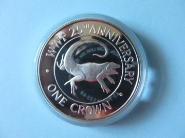 TURKS I CAICOS WWF 1988 1 crown srebro 925 