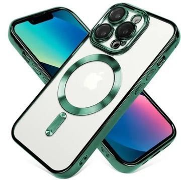 Etui IPhone 14 zielone przezroczyste