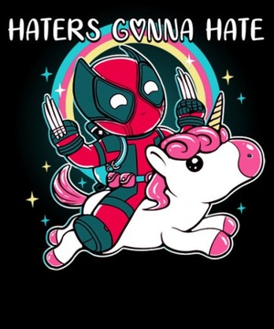 T-shirt Męski Haters Gonna Hate Deadpool & Unicorn