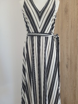 Sukienka w czarne-białe paski  H&M  Roz.38/40