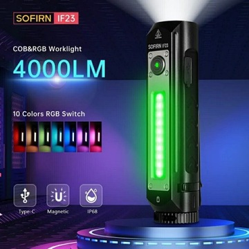 Mocna latarka z RGB 4000lm SOFIRN IF23