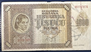 Banknot Niepodległego Państwa Chorwacji