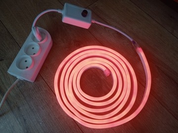 Neon LED Flex Czerwony 3m 230V + ściemniacz 8x16