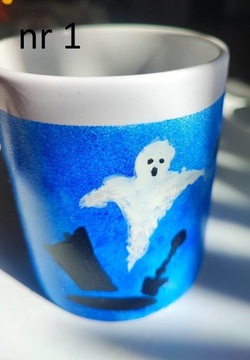 ręcznie malowane kubki Halloween: duchy, dynie 1