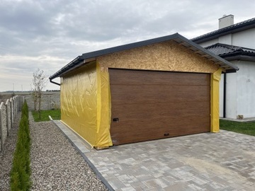 Garaż samochodowy drewniany, domek, 600 x 450