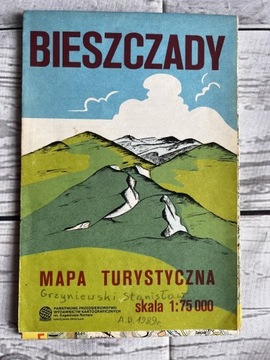 Mapa turystyczna BIESZCZADY PPWK 1987