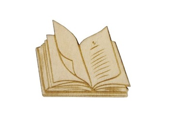 Scrapki książka 25 mm, drewniane, 10 sztuk 