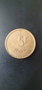 Belgia 5 franków 1987 rok / E