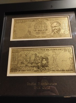 Kolekcjonerskie banknoty pokryte 24k złotem 