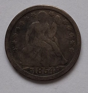 One Dime 1854   