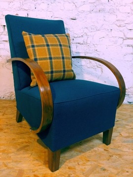 Fotel drewniany po renowacji art deco PRL