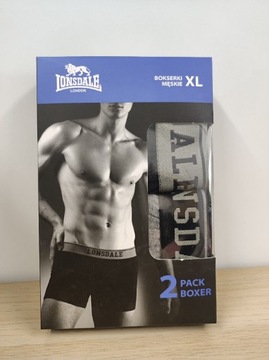 2x Bokserki męskie XL Lonsdale czarne / szare