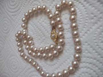 Stary piękny naszyjnik supełkowane perły Majorka
