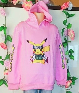 Różowa Bluza z kapturem Pokemon NOWA 140
