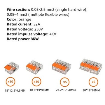 30 szt. Złącza przewodów elektrycznych