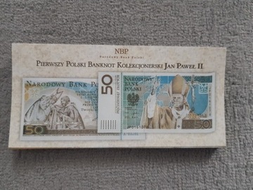 Folder do banknotu 50zl Jan Paweł II × 25 szt