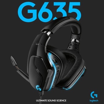 Słuchawki LOGITECH G635 7.1 Gamingowe Podświetlane