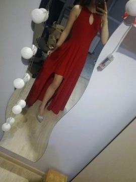 Czerwona sukienka maxi długa 