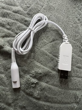 Biały adapter USB Kabel ładujący do depilatora