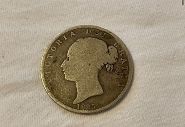 Victoria 1885 Anglia srebrna monet 
