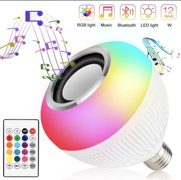 Lampa LED Bluetooth żarówka E27 12W głośnik 