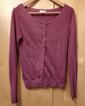 Różowy kardigan sweter z angory Solar 36 S