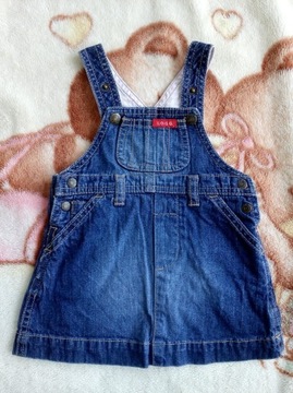 Jeansowa sukienka na ramiączkach H&M 62 miś