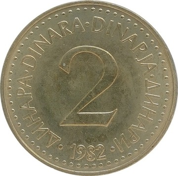 Jugosławia 2 dinara 1982, KM#87