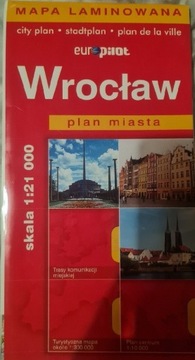 Wrocław plan miasta mapa laminowana