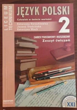 Zeszyt ćwiczeń. Język polski. część 2. Operon