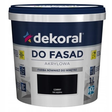 Farba akrylowa Dekoral do FASAD Polinit CZARNY 5L