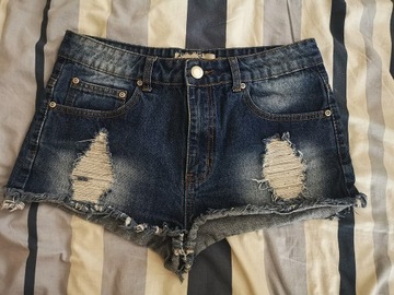 Spodenki szorty high waist dżinsowe jeansowe 40 L 