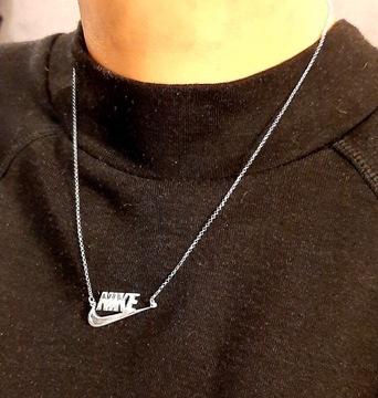 Nowy srebrny naszyjnik choker inspirowany Nike