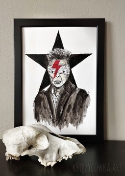 David Bowie Blackstar akwarela portret plakat