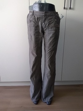 Mexx spodnie damskie wide trekingowe robocze szare L 40 tall 180 cm