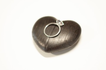 Pudełko na pierścionek zaręczynowy serce handmade