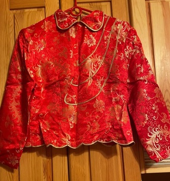 Czerwona orientalna bluzka elegancka kobieca 36/38