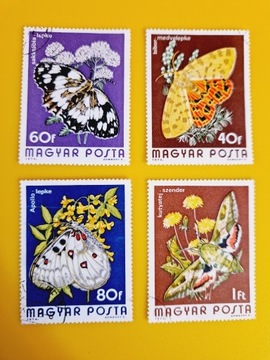 Znaczki Owady Motyle Węgry 1974