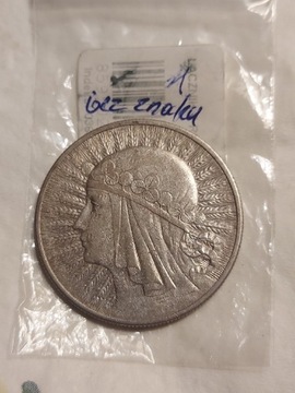 10zł.Głowa kobiety z1932r.Srebro