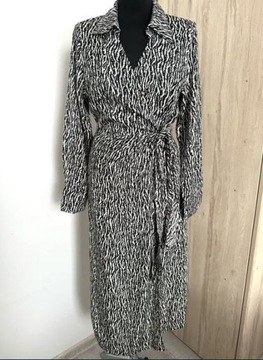 H&M kopertowa sukienka midi S/M