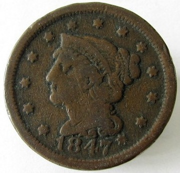 1 cent 1847. USA.