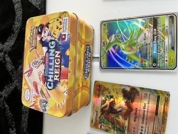 Karty Pokemon 39 sztuk z puszką