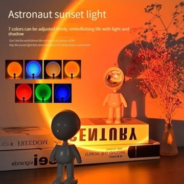 Led astronauta 7 kolorów zachód słońca