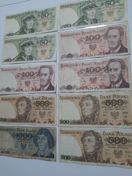 13#L 10 BANKNOTÓW PRL OD 50 ZŁ DO 1000 ZŁOTYCH 