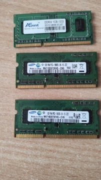 Pamięć RAM DDR3 laptopa 1gb