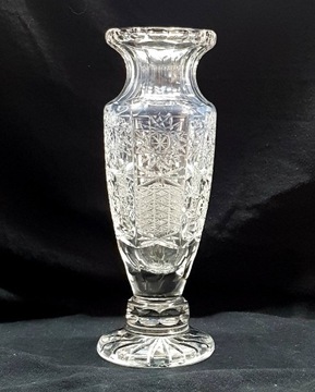 Kryształowy wazon, piekny szlif Vintage,PRL 